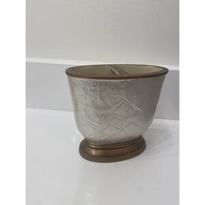 Nicole Miller Mother Of Pearl Gold ToothBrush Or Makeup Brush Holder For Counter